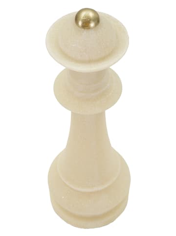 Mauro Ferretti Schachkönigin aus beigefarbenem und goldfarbenem Kunstharz, Ø 12 x 36 cm