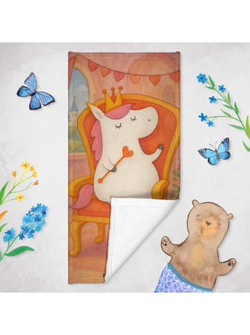 Mr. & Mrs. Panda Duschtuch Einhorn Prinzessin Design ohne Spruch in Weiß