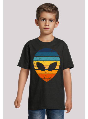 F4NT4STIC T-Shirt Alien Sonnenuntergang Retro in schwarz