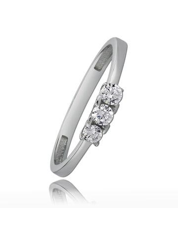 BALIA 333 Weißgold - 8 Karat Damen Ringe 3 Zirkonia weißgold Fingerring 60 (19,1)