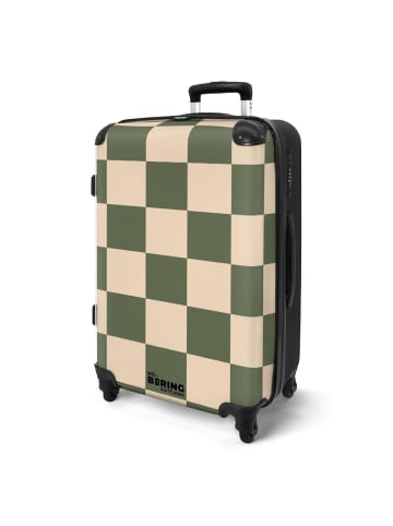 NoBoringSuitCases Suitcase, Handgepäck, Koffer, Trolley, Reisekoffer Kariertes Grün und