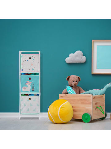 relaxdays Kinderregal Lama in Bunt - (B)27,5 x (H)89 x (T)30 cm