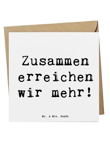 Mr. & Mrs. Panda Glückwunschkarte Spruch Im Team zuMenschmenarbeite... in Weiß