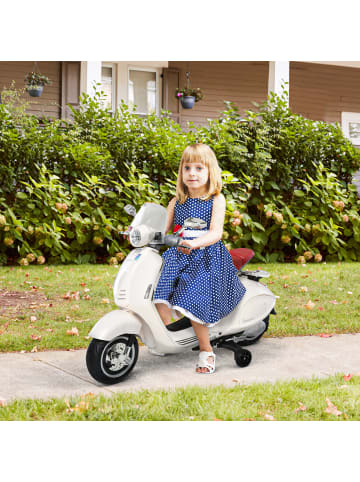 HOMCOM Elektromotorrad 3-6 Jahre Kinder Weiß