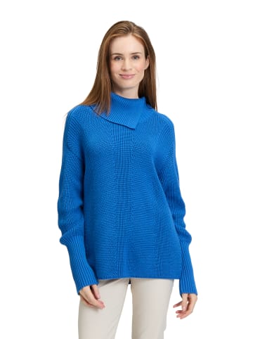 Betty Barclay Grobstrick-Pullover mit hohem Kragen in mittelblau