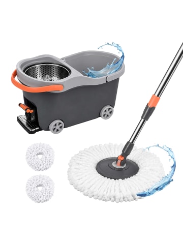 relaxdays Wischmopp-Set in Grau - 16 l