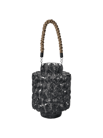Beliani Laterne MMOJSTIR in Schwarz/Braun - (W) 25 x (H) 35 x (L) 25 cm