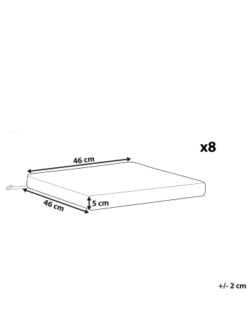 Beliani 8er-Set Auflagen SASSARI PREMIUM in Grau