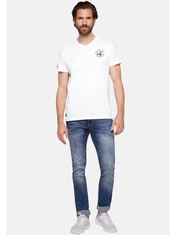 CAMP DAVID  T-Shirt 'Cruise North' in weiß
