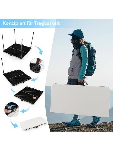 COSTWAY Campingtisch 86x86cm in Weiß