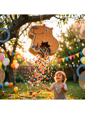 relaxdays 3-tlg. Pinata Set "Capybara" in Braun