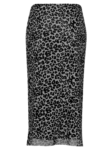 Vera Mont Bleistiftrock mit Leoprint in Grau/Schwarz