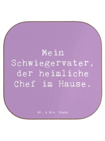 Mr. & Mrs. Panda Glasuntersetzer Spruch Schwiegervater Chef mit ... in Lavendeltraum