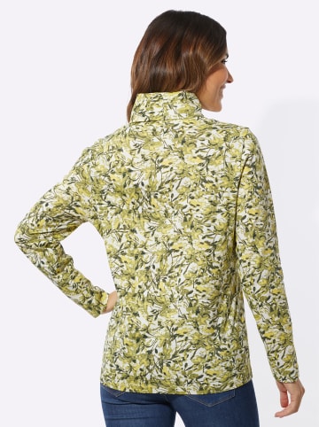 Sieh an! Stehkragenshirt in lindgrün-zitrone-bedruckt