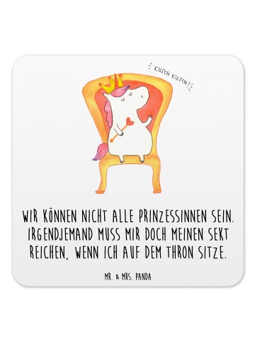 Mr. & Mrs. Panda Untersetzer für Gläser Einhorn Prinzessin mit S... in Weiß