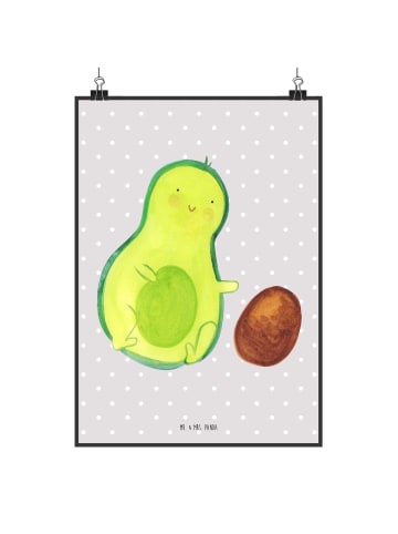 Mr. & Mrs. Panda Wanddekoration Avocado Kern rollt ohne Spruch in Grau Pastell