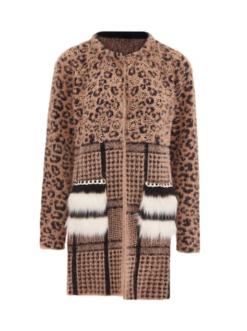 faina Strickjacke in Dunkelrosa Schwarz