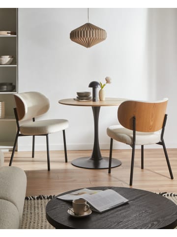 Beliani 2er-Set Esszimmerstuhl WONDER in Weiß/Braun/Schwarz