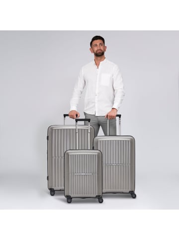 Pactastic Collection 01 4-Rollen Kofferset 3tlg. mit Dehnfalte in grey-coffee metallic