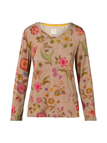 PiP Studio Trice Long Sleeve Top Flower in Beige