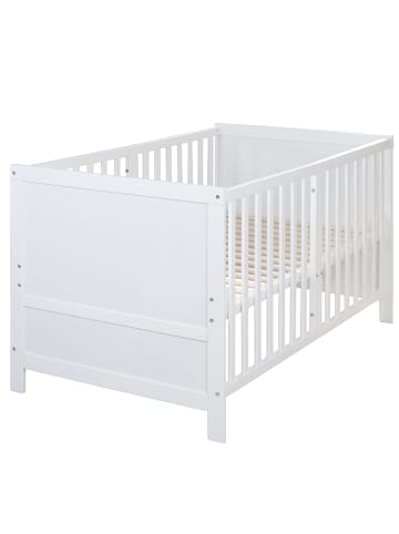 roba Babybett EASY SLEEP 70 x 140 cm - inkl. Umbauecken - 3 Schlupfsprossen - Weiß