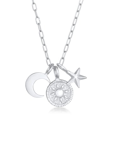 Elli Halskette 925 Sterling Silber Halbmond, Sonne, Sterne, Stern in Silber