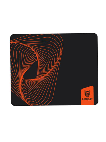 COFI 1453 Mauspad PD 306S in Schwarz 29x25 cm mit orangen Muster Gaming Mauspad in Schwarz