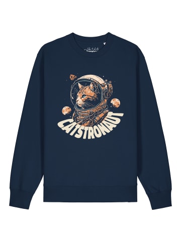 wat? Apparel Sweatshirt Catstronaut in Dunkelblau