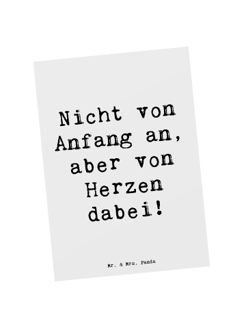 Mr. & Mrs. Panda Postkarte Spruch Adoptivkind von Herzen mit Spruch in Weiß