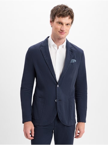 Nils Sundström Sakko mit Leinenanteil in marine
