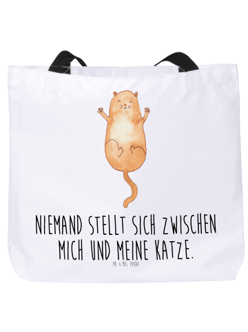 Mr. & Mrs. Panda Shopper Katze Umarmen mit Spruch in Weiß