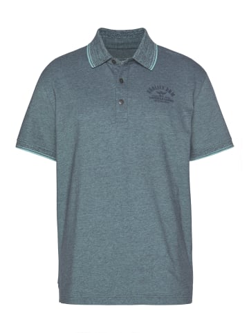 ARIZONA Poloshirt in türkis-meliert