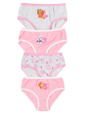 Paw Patrol 4er Pack Paw Patrol Panty Unterhose Slip Unterwäsche in grau/rosa