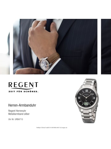Regent Armbanduhr-Analog-Digital silber groß (ca. 42mm) Regent Metallarmband