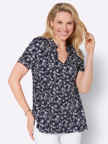 WITT WEIDEN Druckbluse in marine-ecru-bedruckt