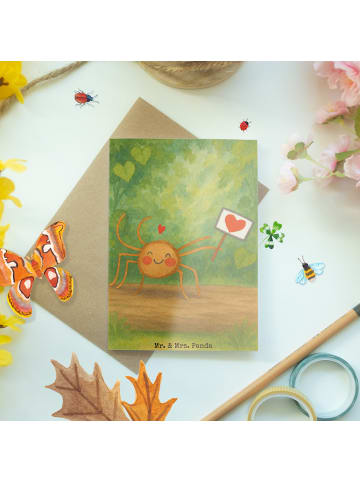 Mr. & Mrs. Panda Beileidskarte Spinne Agathe Motivation Design o... in Weiß