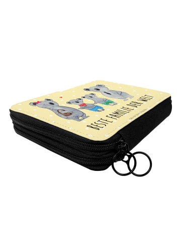 Mr. & Mrs. Panda Etui für Stifte Koala Familie zwei mit Spruch in Gelb Pastell