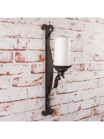 AltoBelli Wand Kerzenhalter FORIO Antik Braun Metall 42x12 cm