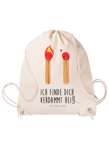Mr. & Mrs. Panda Sportbeutel Streichhölzer mit Spruch in Creme
