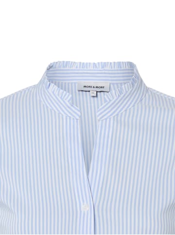More & More Bluse in hellblau weiß
