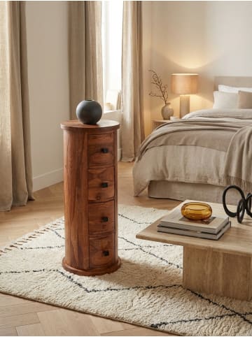 KADIMA DESIGN Design Sideboard Massivholz 35x85x35 cm, Schränkchen mit 4