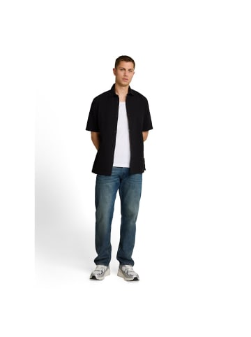 TOM TAILOR Denim Halbarmhemd in Black