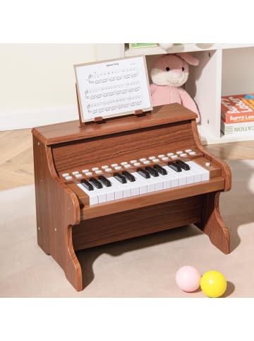 COSTWAY 25 Tasten Keyboard Kinder ab 3 Jahren in Braun