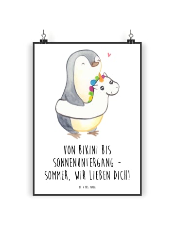 Mr. & Mrs. Panda Bild Sommer Meer Strand mit Spruch in Weiß