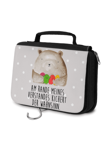 Mr. & Mrs. Panda Kosmetiktasche Bär Gefühl mit Spruch in Grau Pastell
