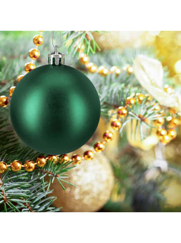 relaxdays 100-tlg. Weihnachtskugeln Set in Dunkelgrün