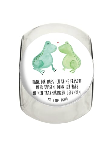 Mr. & Mrs. Panda Bonbonglas Frosch Liebe mit Spruch in Weiß
