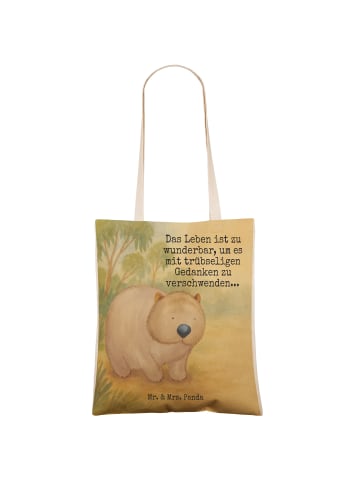 Mr. & Mrs. Panda Tote Bag Wombat Design mit Spruch in Weiß