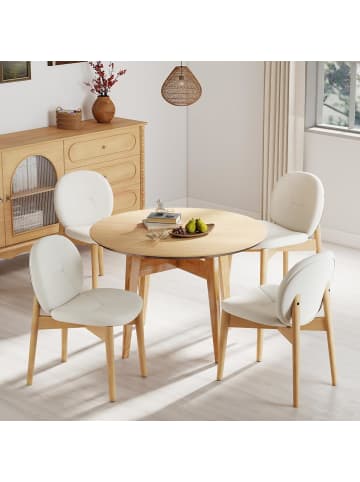 COSTWAY 2er Set Esszimmerstühle in Weiß