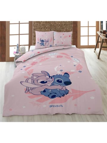 Disney Disney Stitch Bettwäsche Set – Deckenbezug 140x200 cm + Kissen in Rosa